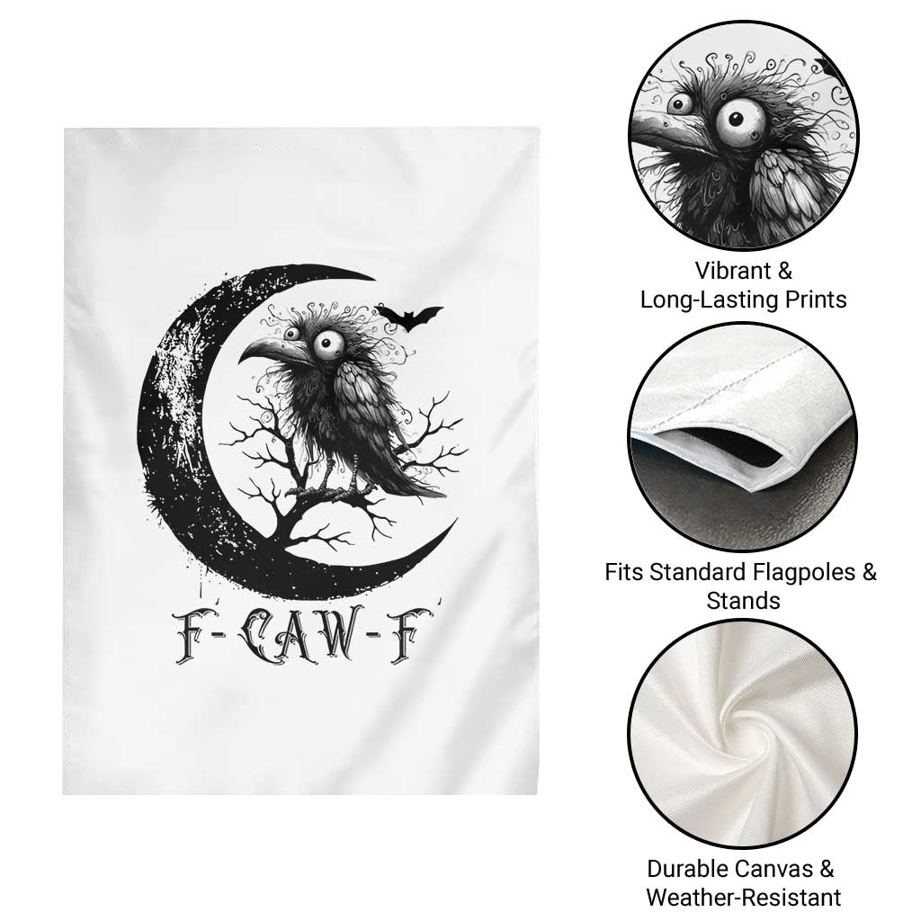 Funny Raven Bird Garden Flag F Caw F Joke Moon Sarcastic Humor Art - Wonder Print Shop