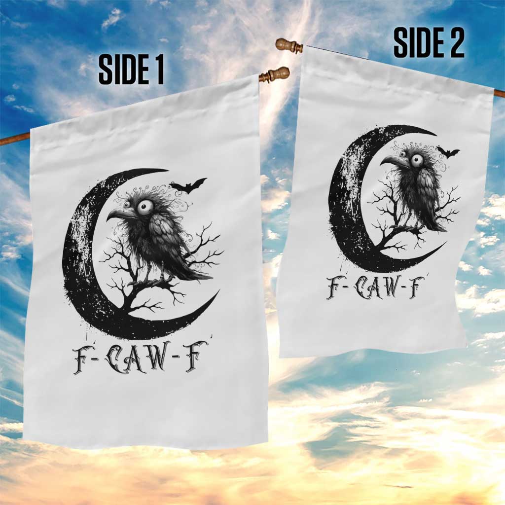 Funny Raven Bird Garden Flag F Caw F Joke Moon Sarcastic Humor Art - Wonder Print Shop