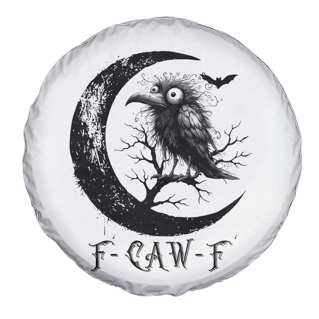 Funny Raven Bird Spare Tire Cover F Caw F Joke Moon Sarcastic Humor Art - Wonder Print Shop