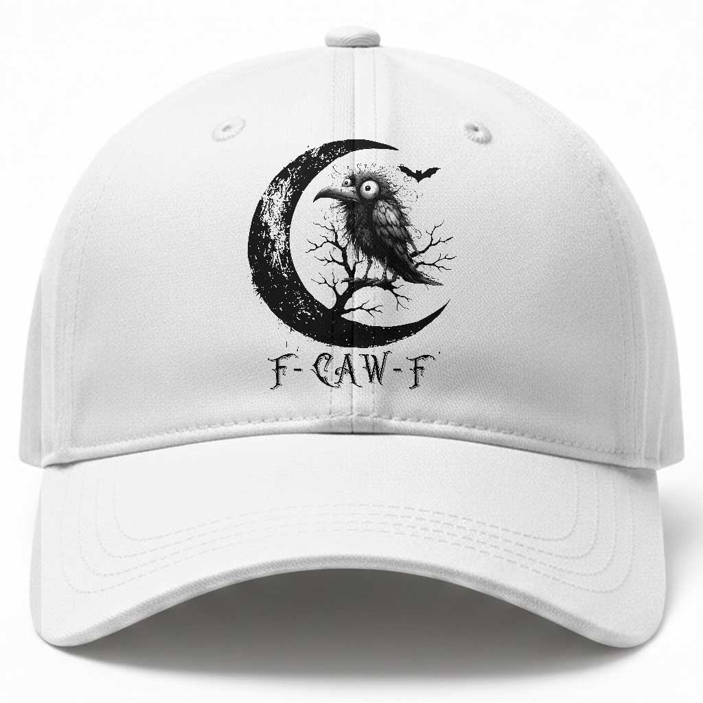 Funny Raven Bird Baseball Cap F Caw F Joke Moon Sarcastic Humor Art