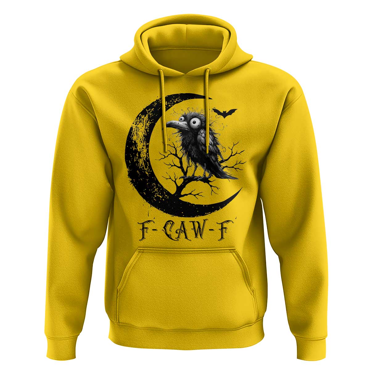 Funny Raven Bird Hoodie F Caw F Joke Moon Sarcastic Humor Art - Wonder Print Shop