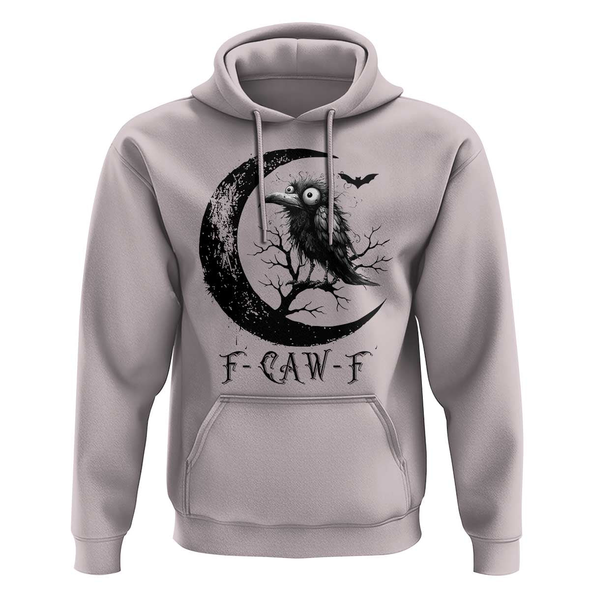 Funny Raven Bird Hoodie F Caw F Joke Moon Sarcastic Humor Art - Wonder Print Shop