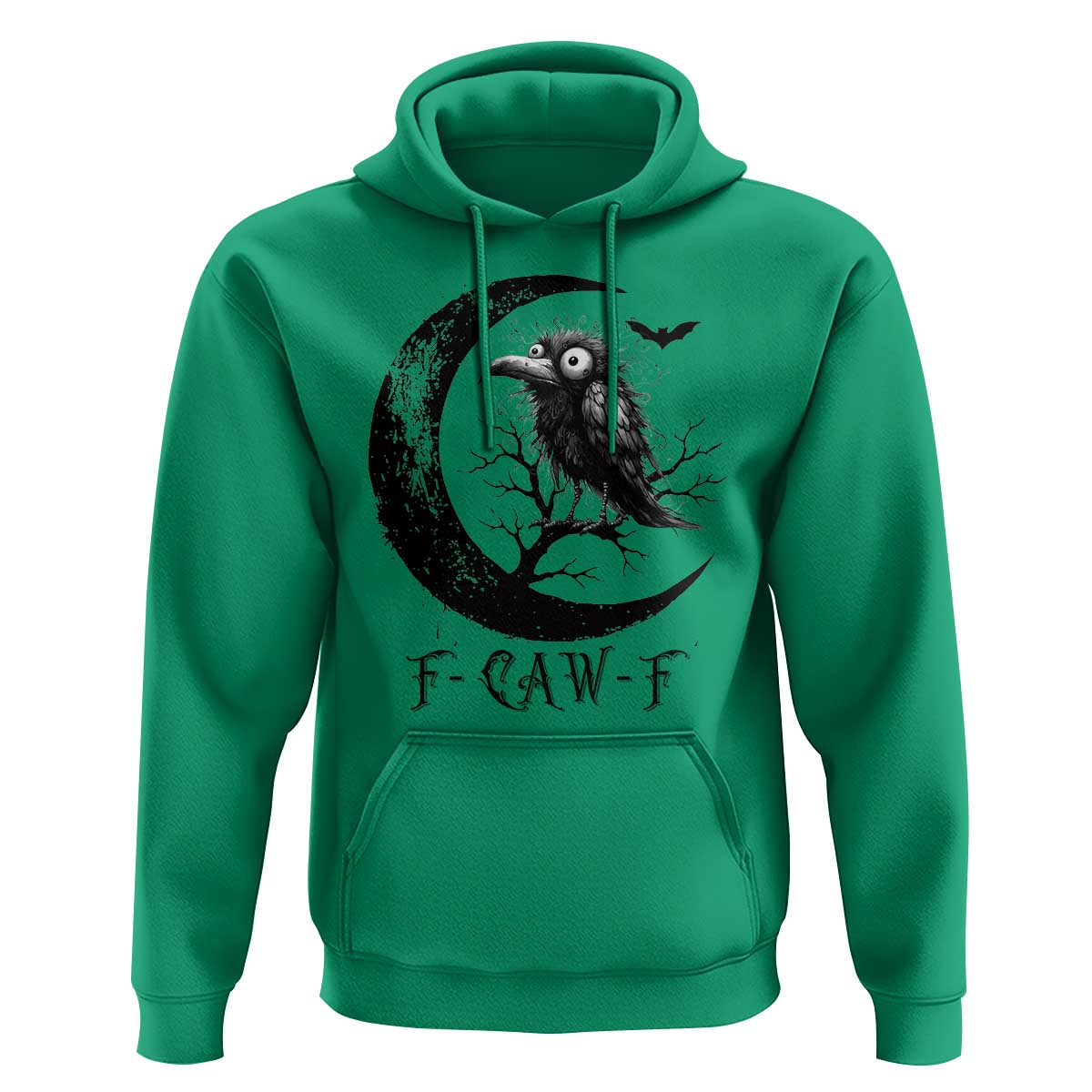 Funny Raven Bird Hoodie F Caw F Joke Moon Sarcastic Humor Art - Wonder Print Shop