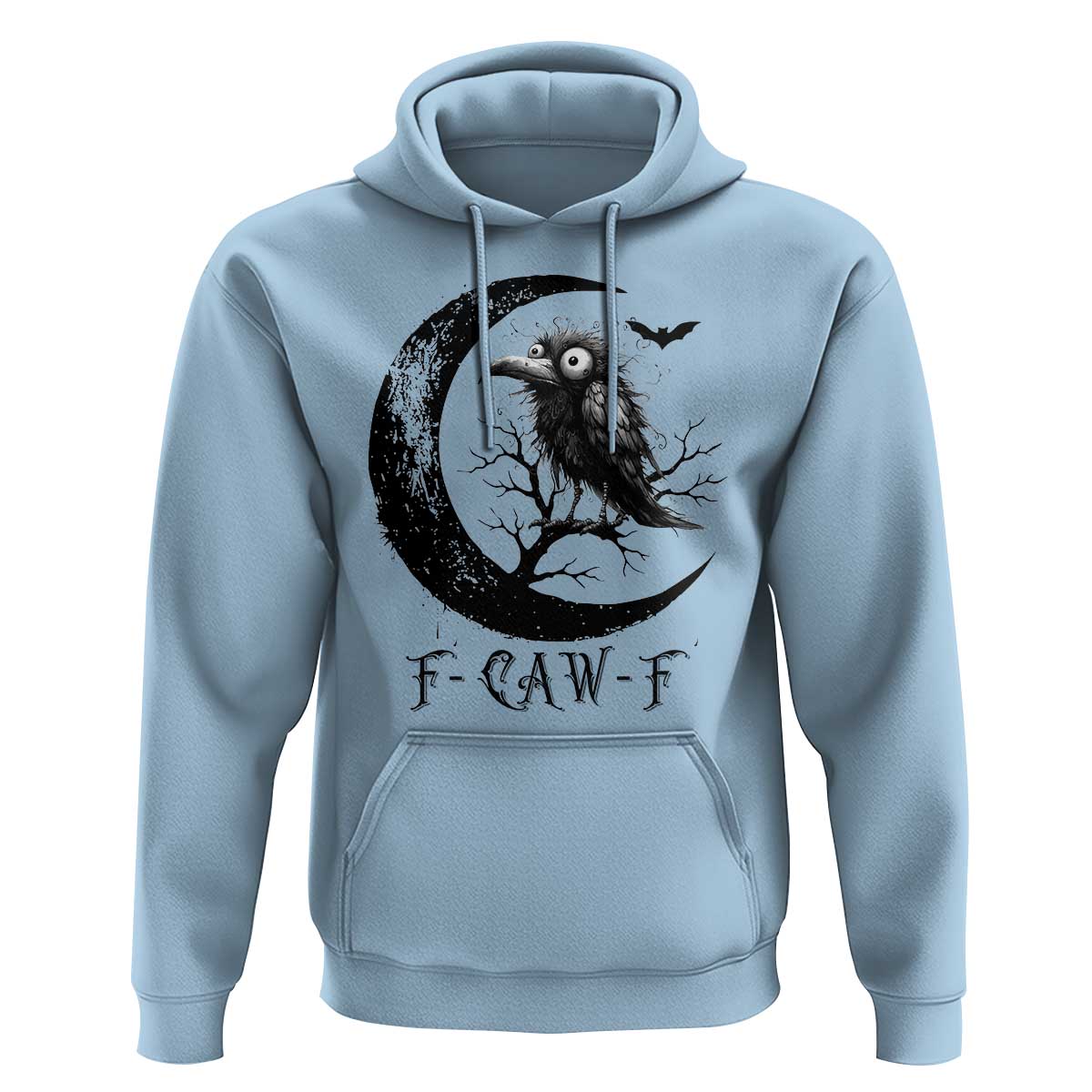 Funny Raven Bird Hoodie F Caw F Joke Moon Sarcastic Humor Art - Wonder Print Shop