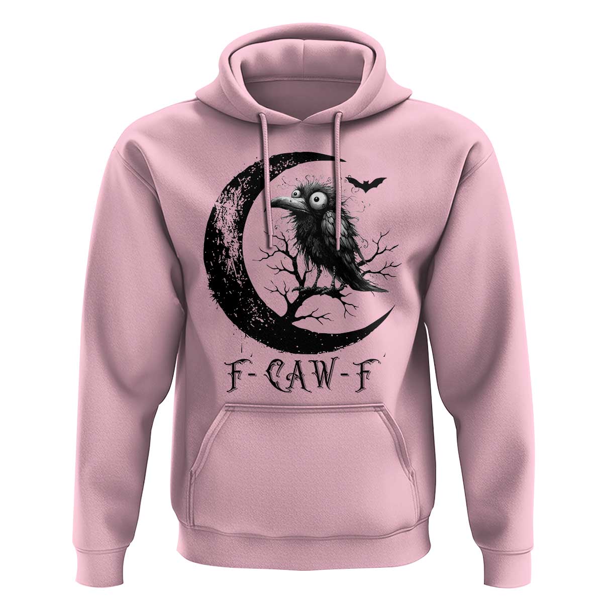 Funny Raven Bird Hoodie F Caw F Joke Moon Sarcastic Humor Art - Wonder Print Shop