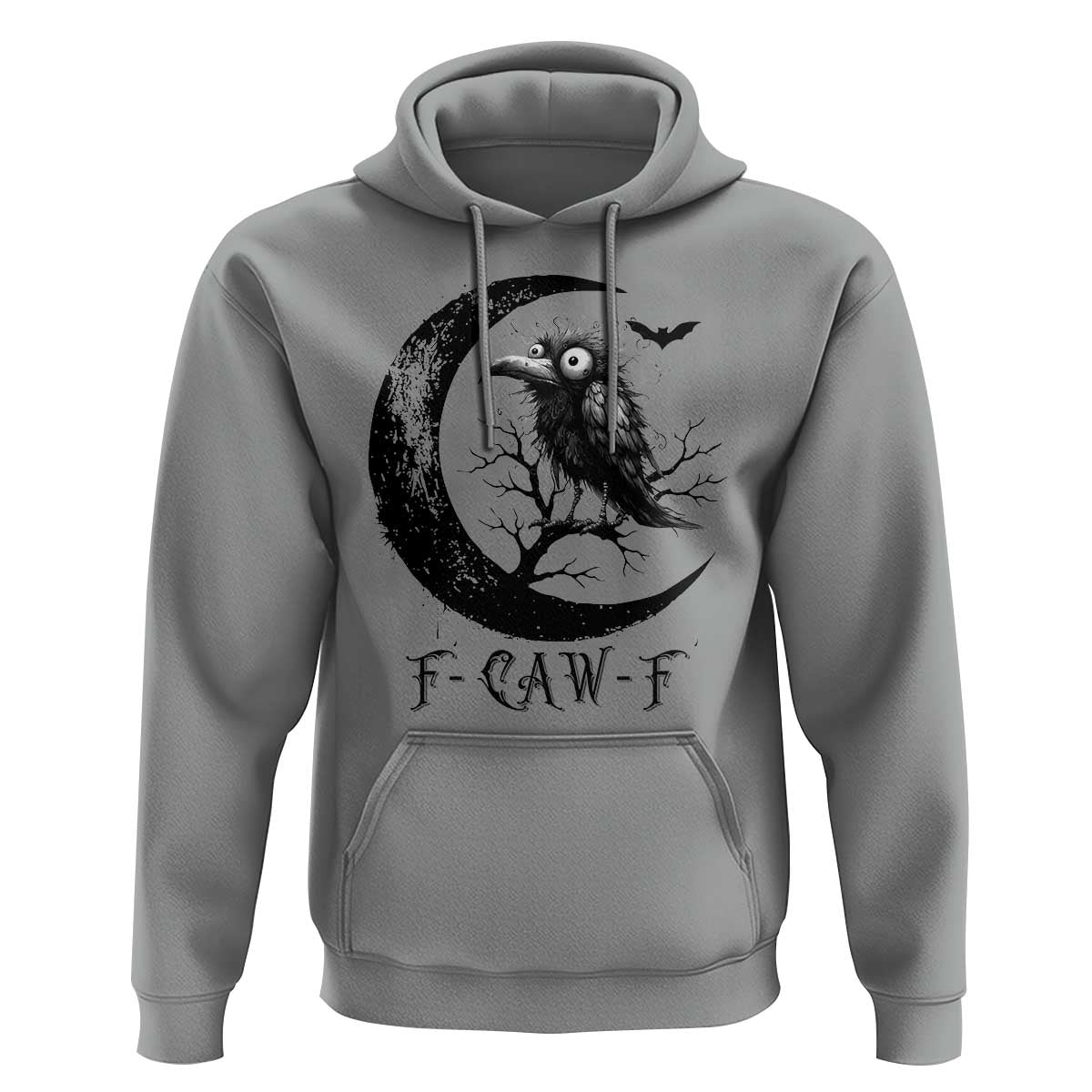 Funny Raven Bird Hoodie F Caw F Joke Moon Sarcastic Humor Art - Wonder Print Shop