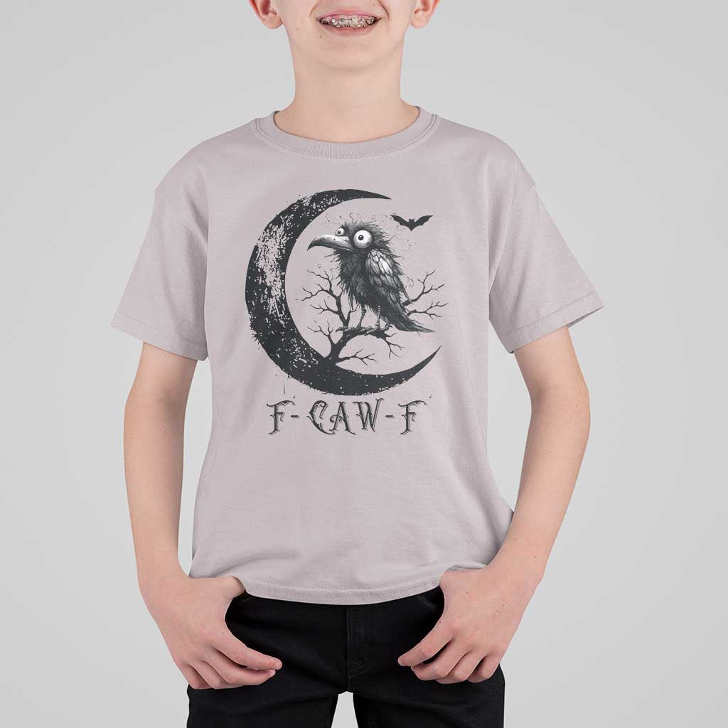 Funny Raven Bird T Shirt For Kid F Caw F Joke Moon Sarcastic Humor Art - Wonder Print Shop