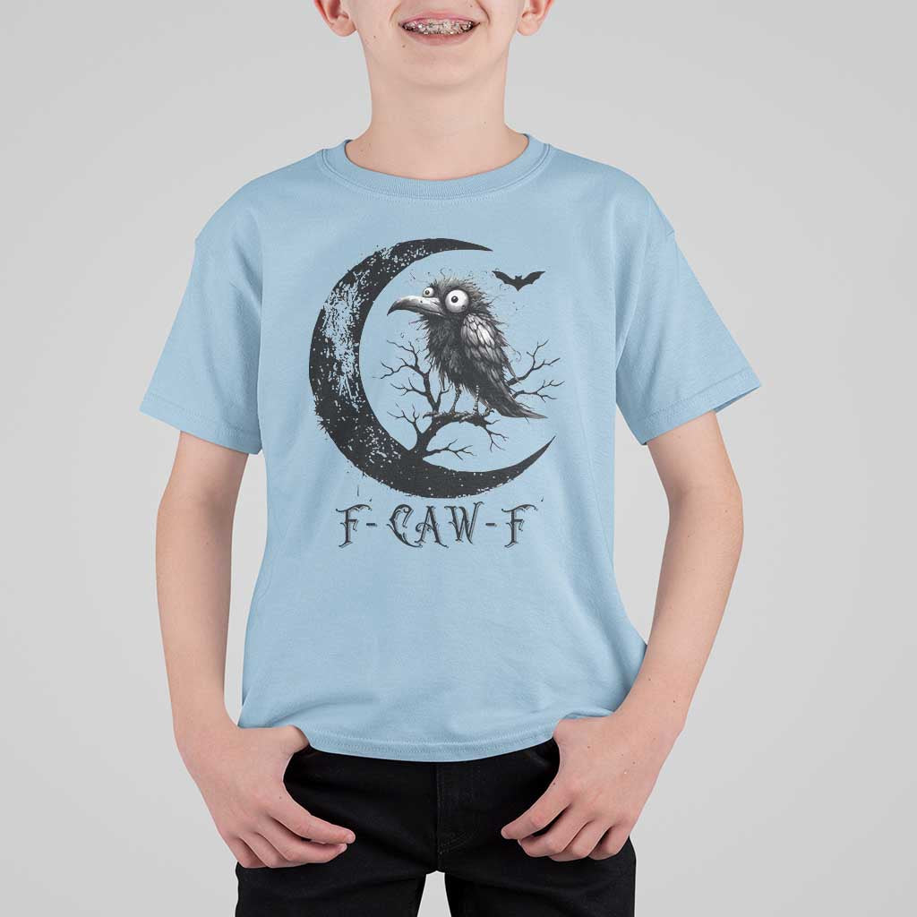 Funny Raven Bird T Shirt For Kid F Caw F Joke Moon Sarcastic Humor Art - Wonder Print Shop