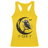 Funny Raven Bird Racerback Tank Top F Caw F Joke Moon Sarcastic Humor Art - Wonder Print Shop