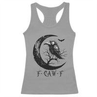 Funny Raven Bird Racerback Tank Top F Caw F Joke Moon Sarcastic Humor Art - Wonder Print Shop