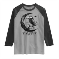 Funny Raven Bird Raglan Shirt F Caw F Joke Moon Sarcastic Humor Art - Wonder Print Shop
