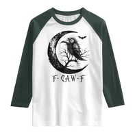 Funny Raven Bird Raglan Shirt F Caw F Joke Moon Sarcastic Humor Art - Wonder Print Shop