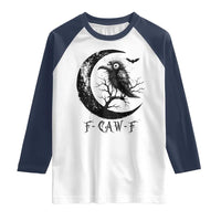Funny Raven Bird Raglan Shirt F Caw F Joke Moon Sarcastic Humor Art - Wonder Print Shop