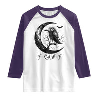 Funny Raven Bird Raglan Shirt F Caw F Joke Moon Sarcastic Humor Art - Wonder Print Shop