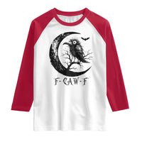 Funny Raven Bird Raglan Shirt F Caw F Joke Moon Sarcastic Humor Art - Wonder Print Shop