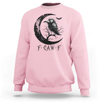 Funny Raven Bird Sweatshirt F Caw F Joke Moon Sarcastic Humor Art - Wonder Print Shop