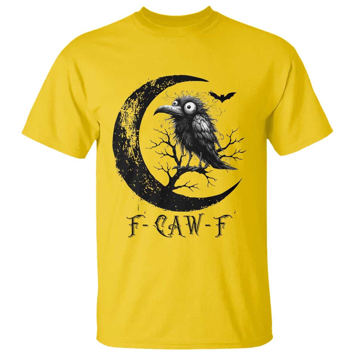 Funny Raven Bird T Shirt F Caw F Joke Moon Sarcastic Humor Art - Wonder Print Shop