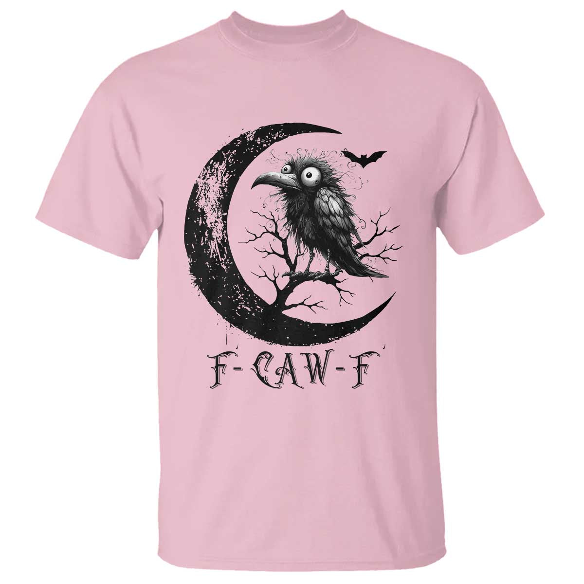 Funny Raven Bird T Shirt F Caw F Joke Moon Sarcastic Humor Art - Wonder Print Shop