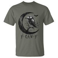 Funny Raven Bird T Shirt F Caw F Joke Moon Sarcastic Humor Art - Wonder Print Shop