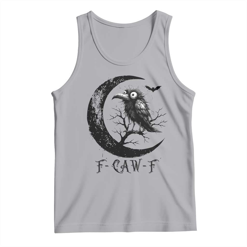 Funny Raven Bird Tank Top F Caw F Joke Moon Sarcastic Humor Art - Wonder Print Shop