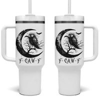 Funny Raven Bird Tumbler With Handle F Caw F Joke Moon Sarcastic Humor Art