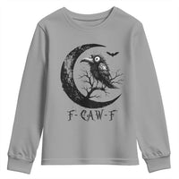 Funny Raven Bird Youth Sweatshirt F Caw F Joke Moon Sarcastic Humor Art - Wonder Print Shop