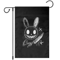 Funny Creepy Bunny With Knife Garden Flag Cute Horror Aesthetic - Wonder Print Shop