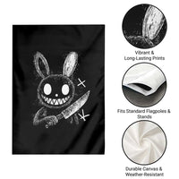 Funny Creepy Bunny With Knife Garden Flag Cute Horror Aesthetic - Wonder Print Shop