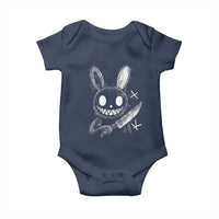 Funny Creepy Bunny With Knife Baby Onesie Cute Horror Aesthetic - Wonder Print Shop