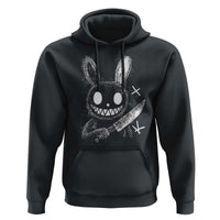 Funny Creepy Bunny With Knife Hoodie Cute Horror Aesthetic - Wonder Print Shop