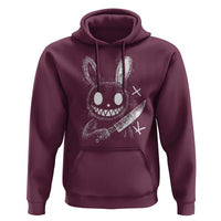 Funny Creepy Bunny With Knife Hoodie Cute Horror Aesthetic - Wonder Print Shop