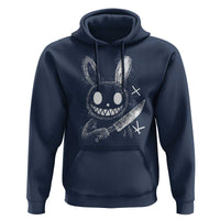 Funny Creepy Bunny With Knife Hoodie Cute Horror Aesthetic - Wonder Print Shop