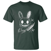 Funny Creepy Bunny With Knife T Shirt Cute Horror Aesthetic - Wonder Print Shop