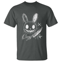 Funny Creepy Bunny With Knife T Shirt Cute Horror Aesthetic - Wonder Print Shop