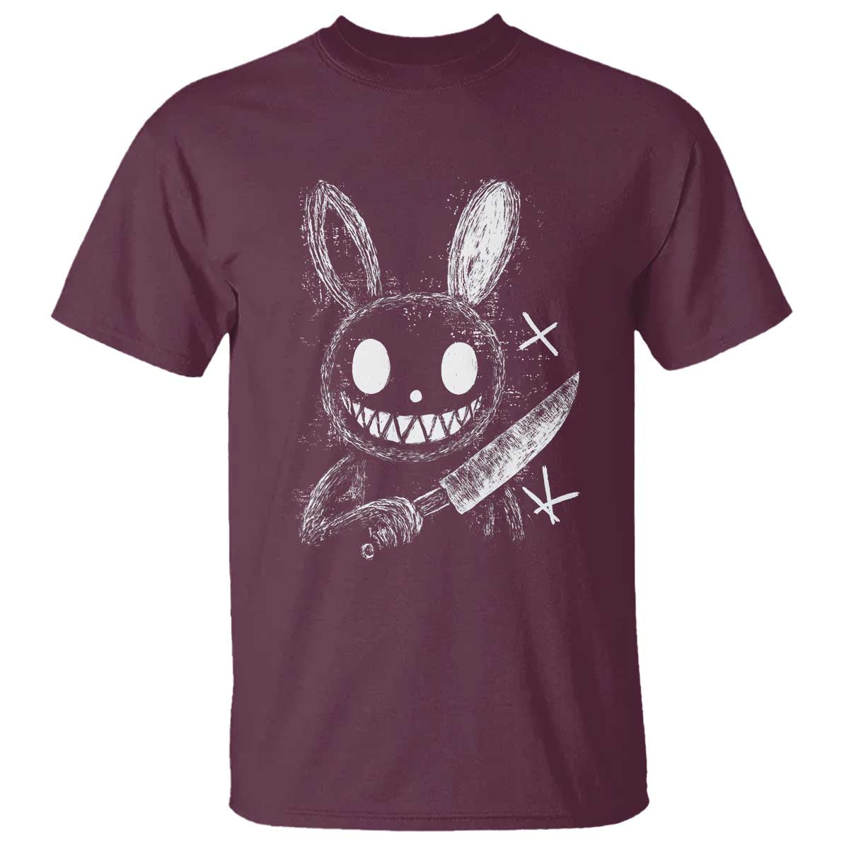 Funny Creepy Bunny With Knife T Shirt Cute Horror Aesthetic - Wonder Print Shop