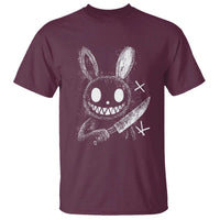 Funny Creepy Bunny With Knife T Shirt Cute Horror Aesthetic - Wonder Print Shop
