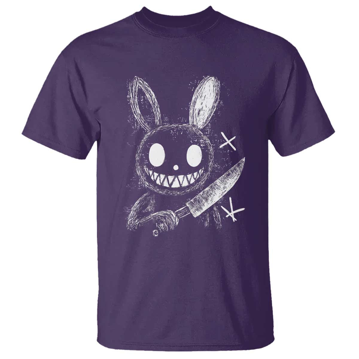 Funny Creepy Bunny With Knife T Shirt Cute Horror Aesthetic - Wonder Print Shop