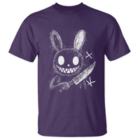 Funny Creepy Bunny With Knife T Shirt Cute Horror Aesthetic - Wonder Print Shop