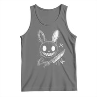Funny Creepy Bunny With Knife Tank Top Cute Horror Aesthetic - Wonder Print Shop