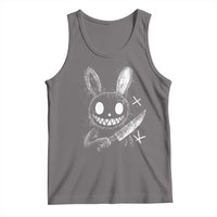 Funny Creepy Bunny With Knife Tank Top Cute Horror Aesthetic - Wonder Print Shop