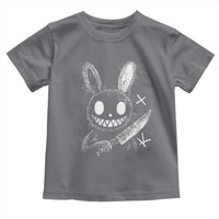Funny Creepy Bunny With Knife Toddler T Shirt Cute Horror Aesthetic - Wonder Print Shop