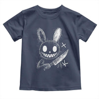 Funny Creepy Bunny With Knife Toddler T Shirt Cute Horror Aesthetic - Wonder Print Shop