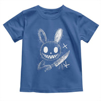 Funny Creepy Bunny With Knife Toddler T Shirt Cute Horror Aesthetic - Wonder Print Shop