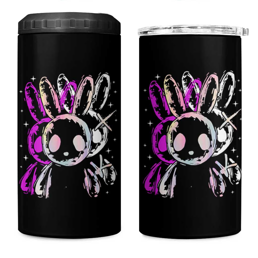 Horror Cute Bunny Rabbit 4 in 1 Can Cooler Tumbler Horror Aesthetic