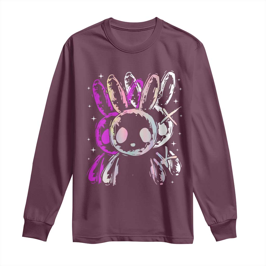 Horror Cute Bunny Rabbit Long Sleeve Shirt Horror Aesthetic - Wonder Print Shop