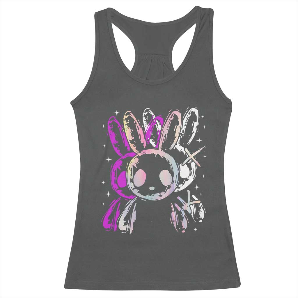 Horror Cute Bunny Rabbit Racerback Tank Top Horror Aesthetic - Wonder Print Shop