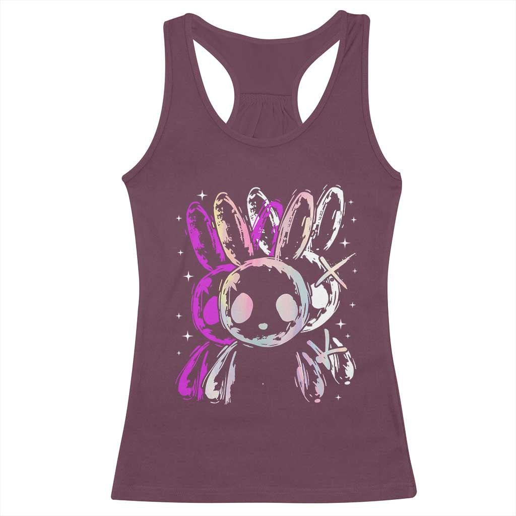 Horror Cute Bunny Rabbit Racerback Tank Top Horror Aesthetic - Wonder Print Shop