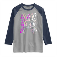 Horror Cute Bunny Rabbit Raglan Shirt Horror Aesthetic - Wonder Print Shop