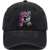 Horror Cute Bunny Rabbit Washed Cotton Baseball Cap Horror Aesthetic