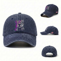 Horror Cute Bunny Rabbit Washed Cotton Baseball Cap Horror Aesthetic